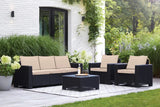 Keter Allibert California Replacement Cushion Pads Armchair Sofa Rattan Garden Cushions(FURNITURE IS NOT INCLUDED) - 2PC Patio Set (Beige)