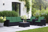 Keter Allibert California Replacement Cushion Pads Armchair Sofa Rattan Garden Cushions(FURNITURE IS NOT INCLUDED) - 2PC Patio Set (Green)