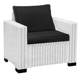 Keter Allibert California Replacement Cushion Pads Armchair Sofa Rattan Garden Cushions(FURNITURE IS NOT INCLUDED) - 2PC Patio Set (Black)