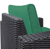 Keter Allibert California Replacement Cushion Pads Armchair Sofa Rattan Garden Cushions(FURNITURE IS NOT INCLUDED) - 2PC Patio Set (Green)