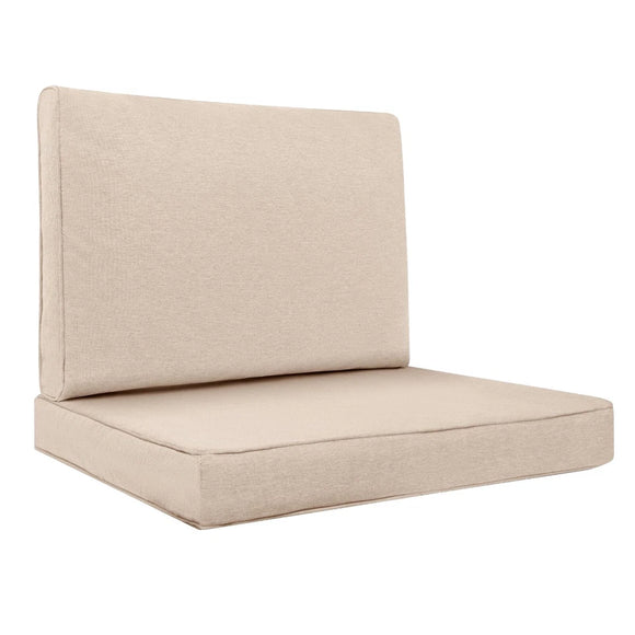 Keter Allibert California Replacement Cushion Pads Armchair Sofa Rattan Garden Cushions(FURNITURE IS NOT INCLUDED) - 2PC Patio Set (Beige)