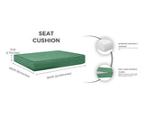 Keter Allibert California Replacement Cushion Pads Armchair Sofa Rattan Garden Cushions(FURNITURE IS NOT INCLUDED) - 2PC Patio Set (Green)