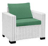 Keter Allibert California Replacement Cushion Pads Armchair Sofa Rattan Garden Cushions(FURNITURE IS NOT INCLUDED) - 2PC Patio Set (Green)