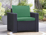Keter Allibert California Replacement Cushion Pads Armchair Sofa Rattan Garden Cushions(FURNITURE IS NOT INCLUDED) - 2PC Patio Set (Green)