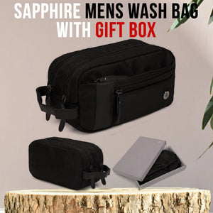 Men’s Travel Toiletry & Grooming Wash Bag – Cosmetic Organizer with Gift Box SAPPHIRE