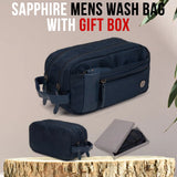 Men’s Travel Toiletry & Grooming Wash Bag – Cosmetic Organizer with Gift Box SAPPHIRE