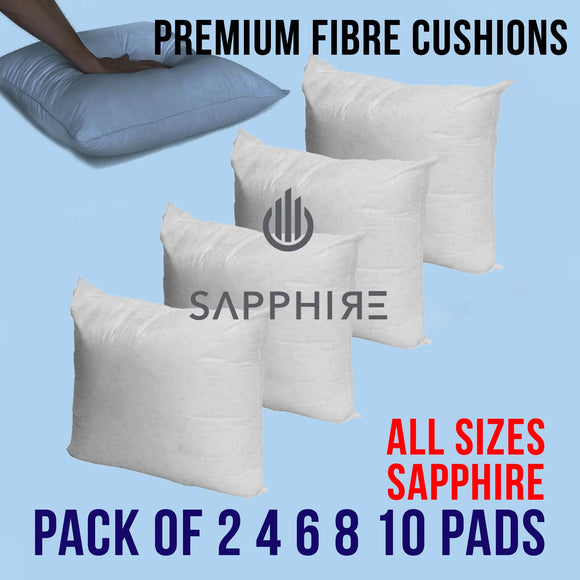 ✅ Super Soft Hollowfibre Cushion Pads – Inner Filler Inserts for Scatter Cushions, Available in Packs of 2, 4, 6, 8, 10 – All Sizes SAPPHIRE