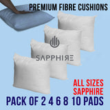 ✅ Super Soft Hollowfibre Cushion Pads – Inner Filler Inserts for Scatter Cushions, Available in Packs of 2, 4, 6, 8, 10 – All Sizes SAPPHIRE