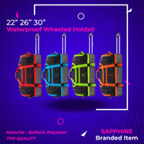 Waterproof Wheeled Holdall Luggage – Large 26" & 30" Travel Duffle Trolley Bag with Wheels SAPPHIRE