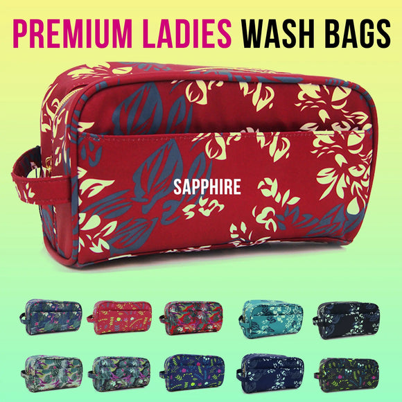 Women’s Large Makeup Toiletry Wash Bag – Travel Cosmetic & Accessory Organizer SAPPHIRE